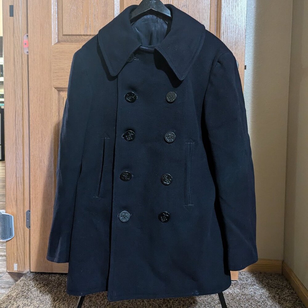 Pre 1944 WW2 10 Button US Navy Naval Clothing Factory Pea coat Size 38